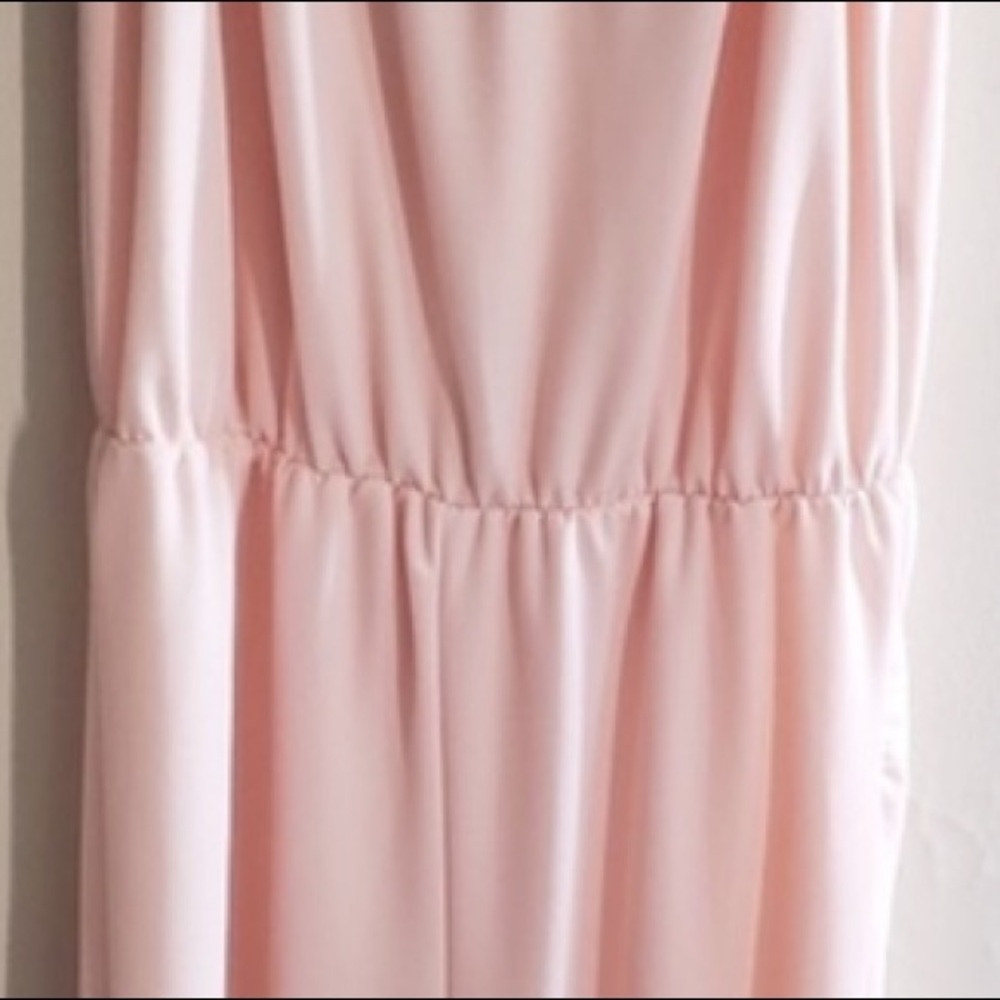 Pink Blush Off The Shoulders Elastic Waist Jumpsuit - Picture 7 of 10
